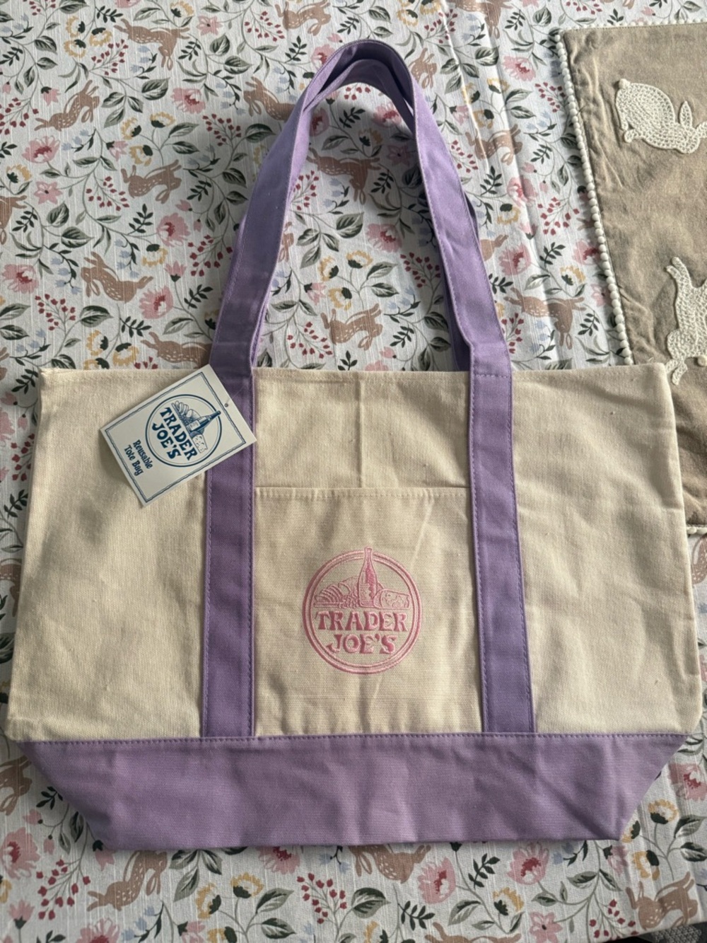 Trader Joe’s LARGE Lavender Tote Bag